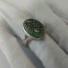 Islamitische Agaat Zilveren Ring voor Heren met Groene Edelsteen & Hasbi Allah Ontwerp
