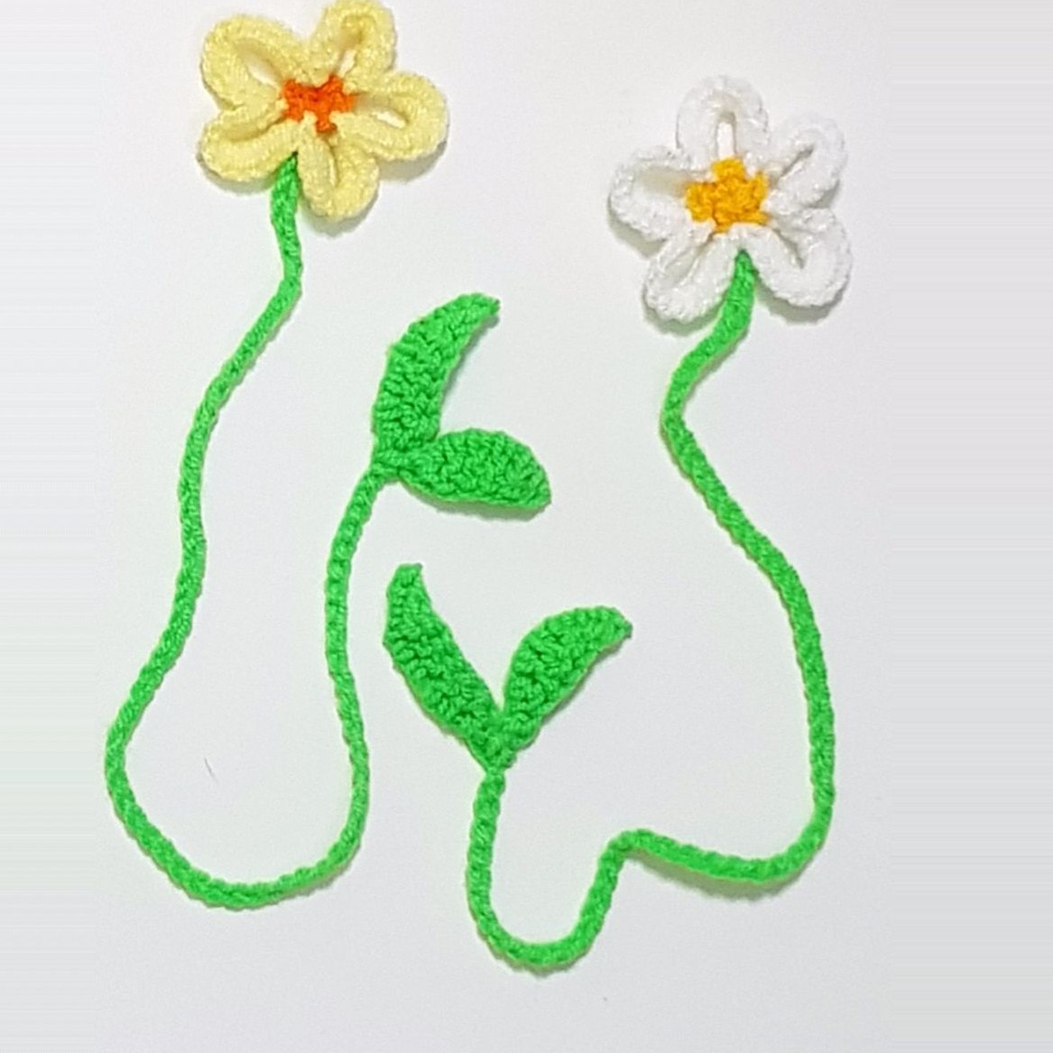 Gebreide Bloem Bladwijzer – Set van 2