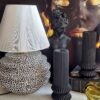 Moderne Luipaardprint Keramische Tafellamp – Zwart & Wit