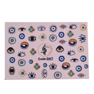 Mystieke Boze Oog Nagelstickers – Blauw (5 stuks)