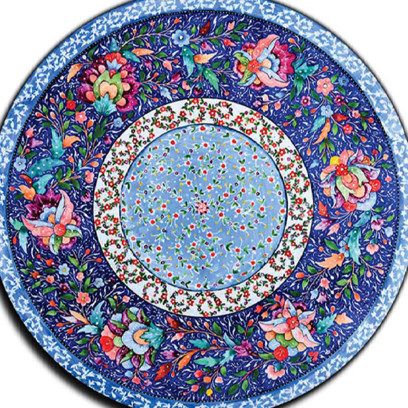 Gedetailleerde Florale Iraanse Houten Onderzetters 6-pack – Unieke Touch voor Uw Tafel