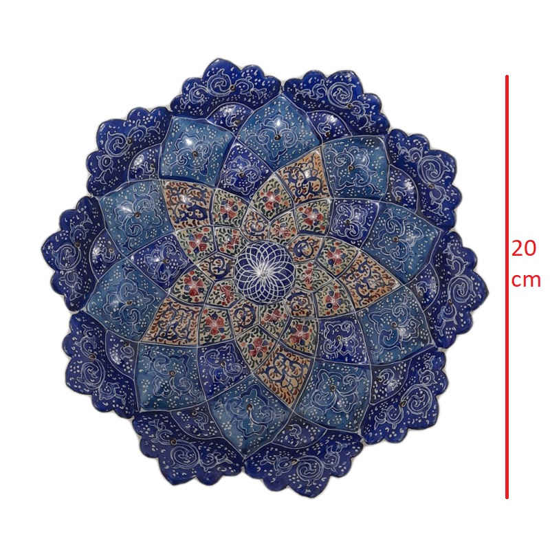 Perzische Minakari decoratief koperen bord – handbeschilderd, een fusie van cultuur & schoonheid