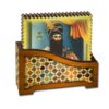 Naser al-Din Shah Qajar Houten Onderzetters 6-pack – Rijke Iraanse Kunst voor Thuis