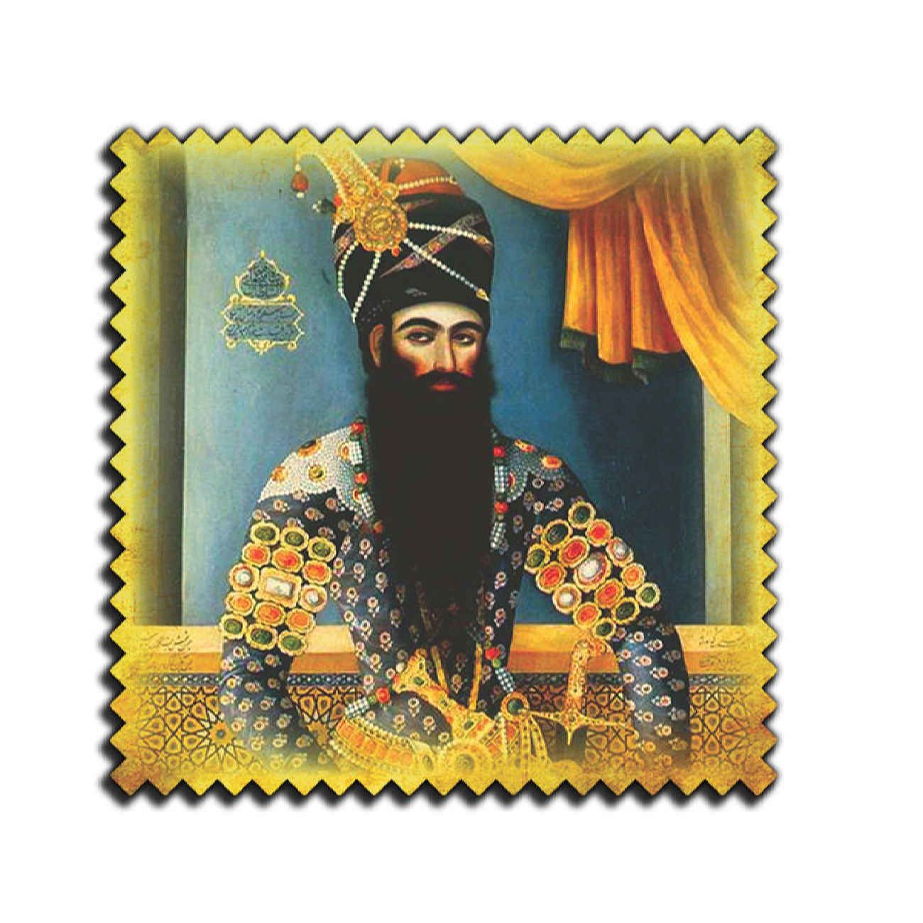 Naser al-Din Shah Qajar Houten Onderzetters 6-pack – Rijke Iraanse Kunst voor Thuis