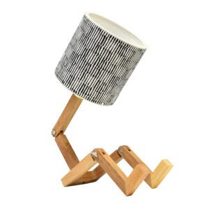 Funky Robot Bureaulamp – Gestreept Patroon Zwart