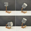 Funky Robot Bureaulamp – Gestreept Patroon Zwart