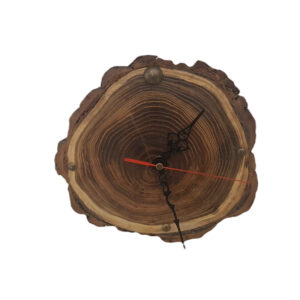 Rustieke Houten Wandklok – Handgemaakt Kersenhout