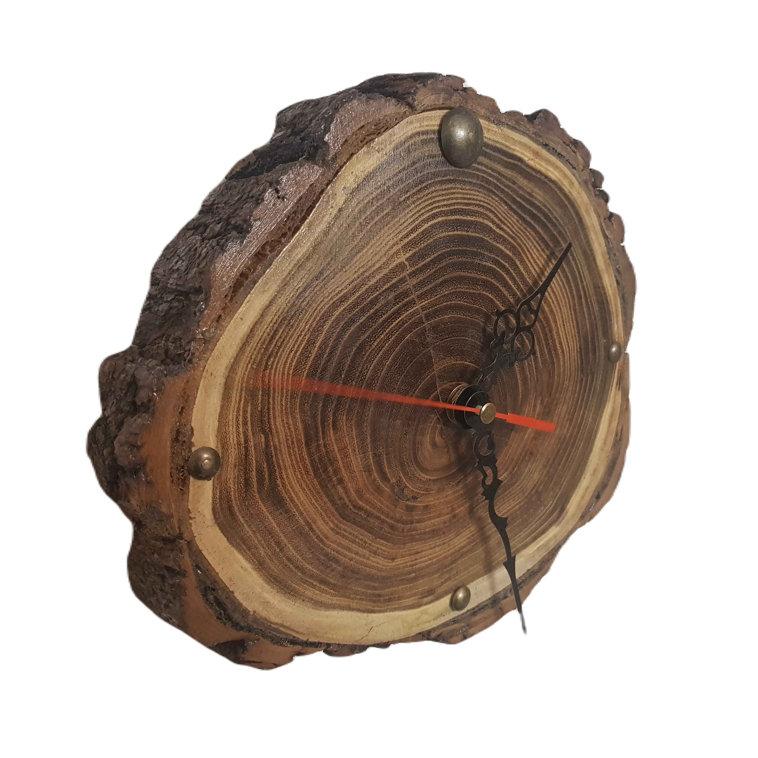 Rustieke Houten Wandklok – Handgemaakt Kersenhout