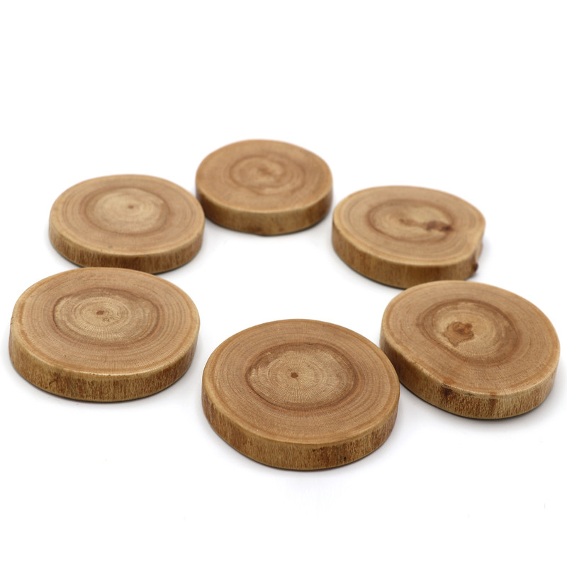 Handgemaakte Rustieke Houten Onderzetters 6-pack – Natuurlijk Plataanhouw voor Woondecoratie