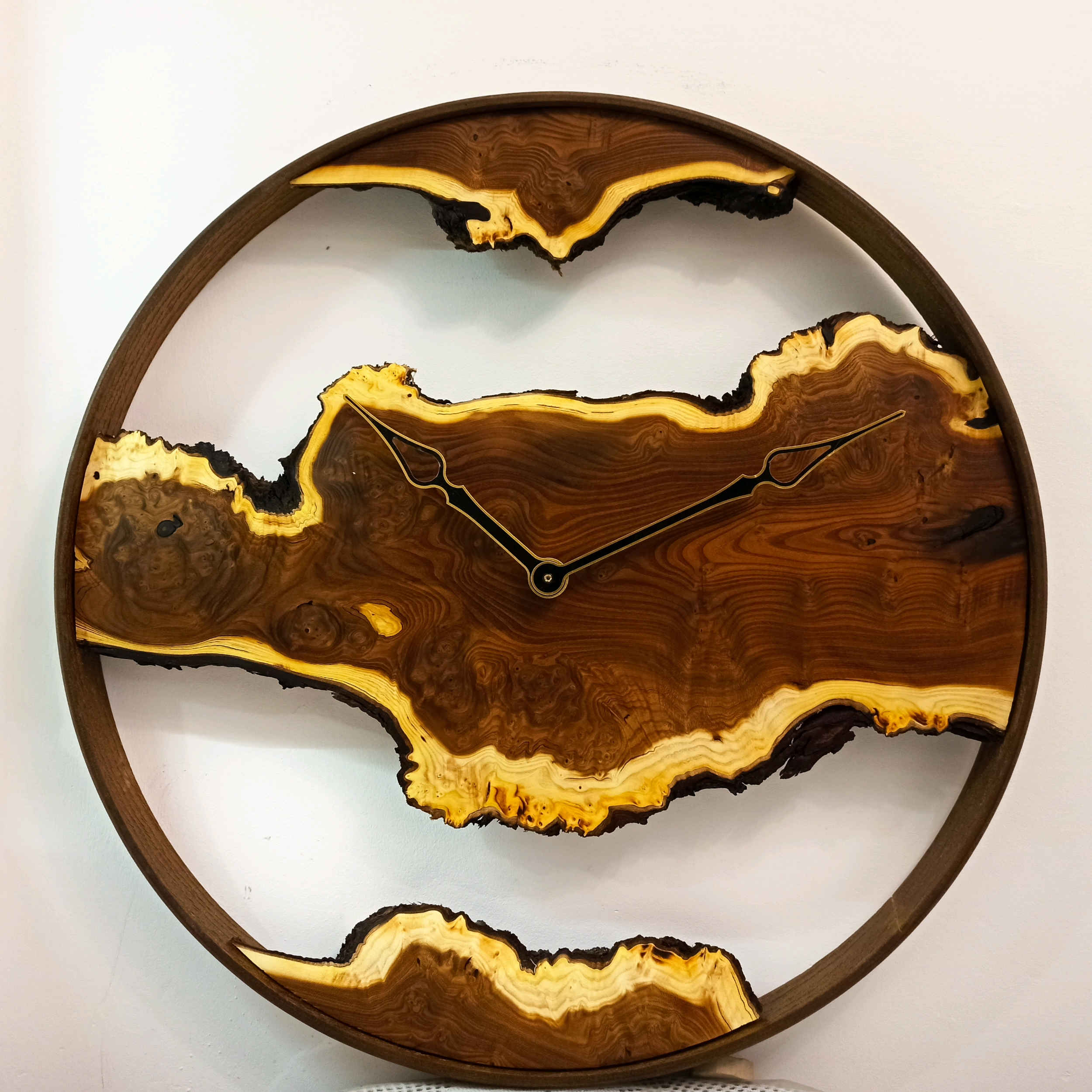 Ronde Houten Wandklok – Milieuvriendelijk Rustiek Design