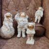 Set van 4 Witte Decoratieve Astronaut Beeldjes