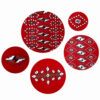 Set van 5 Aardewerk Borden – Geometrisch Perzisch Ontwerp