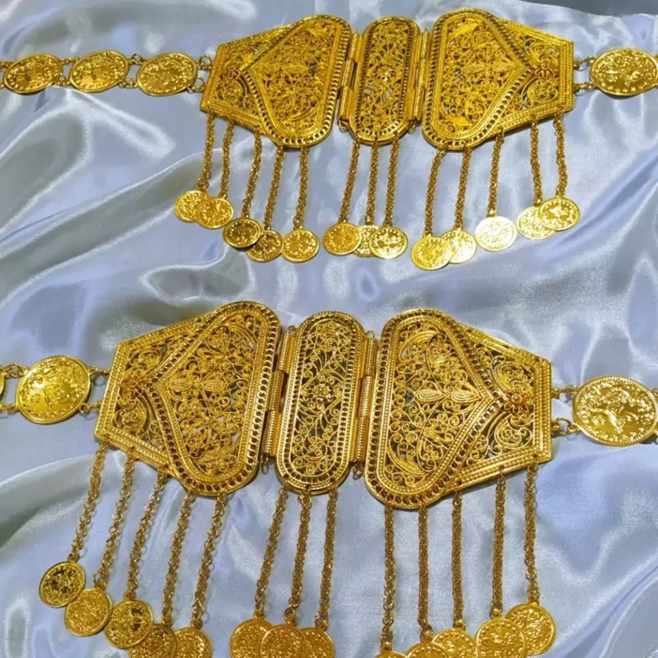 Gouden Koerdische Riem met Muntbedels – Traditioneel RVS