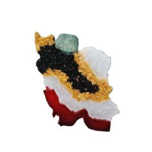 Damesbroche ‘Kaart van Iran’ – Stalen Speld