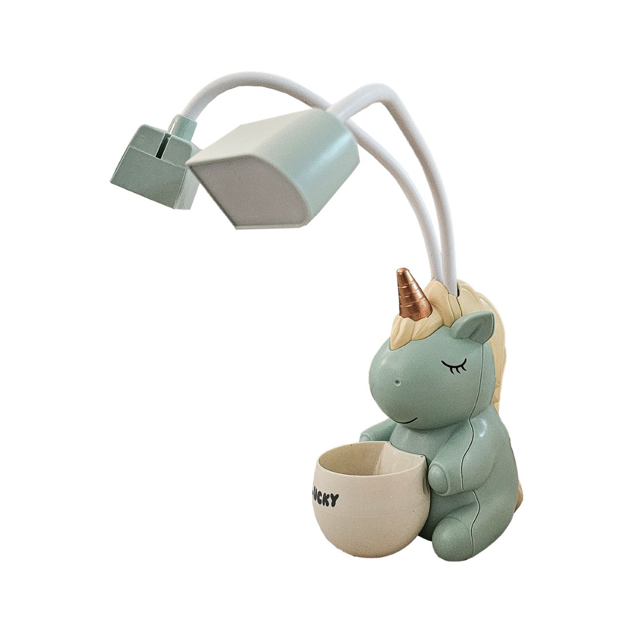 Eenhoorn Bureaulamp met Ingebouwde Organizer – Ideaal voor Studie & Kamerdecor