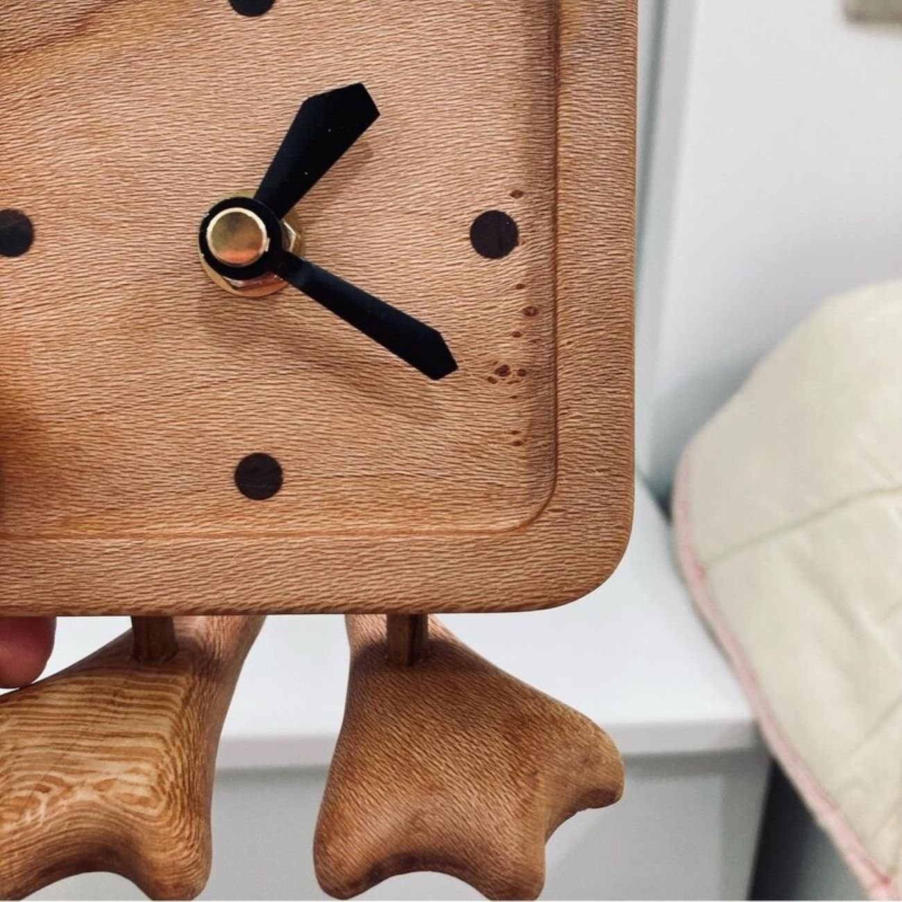 Unieke Handgemaakte Houten Bureauklok – Vierkant/Rond