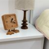 Unieke Handgemaakte Houten Bureauklok – Vierkant/Rond