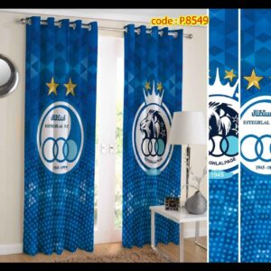Fluwelen jongens slaapkamer oogjesgordijn – twee panelen, Esteghlal team sportontwerp