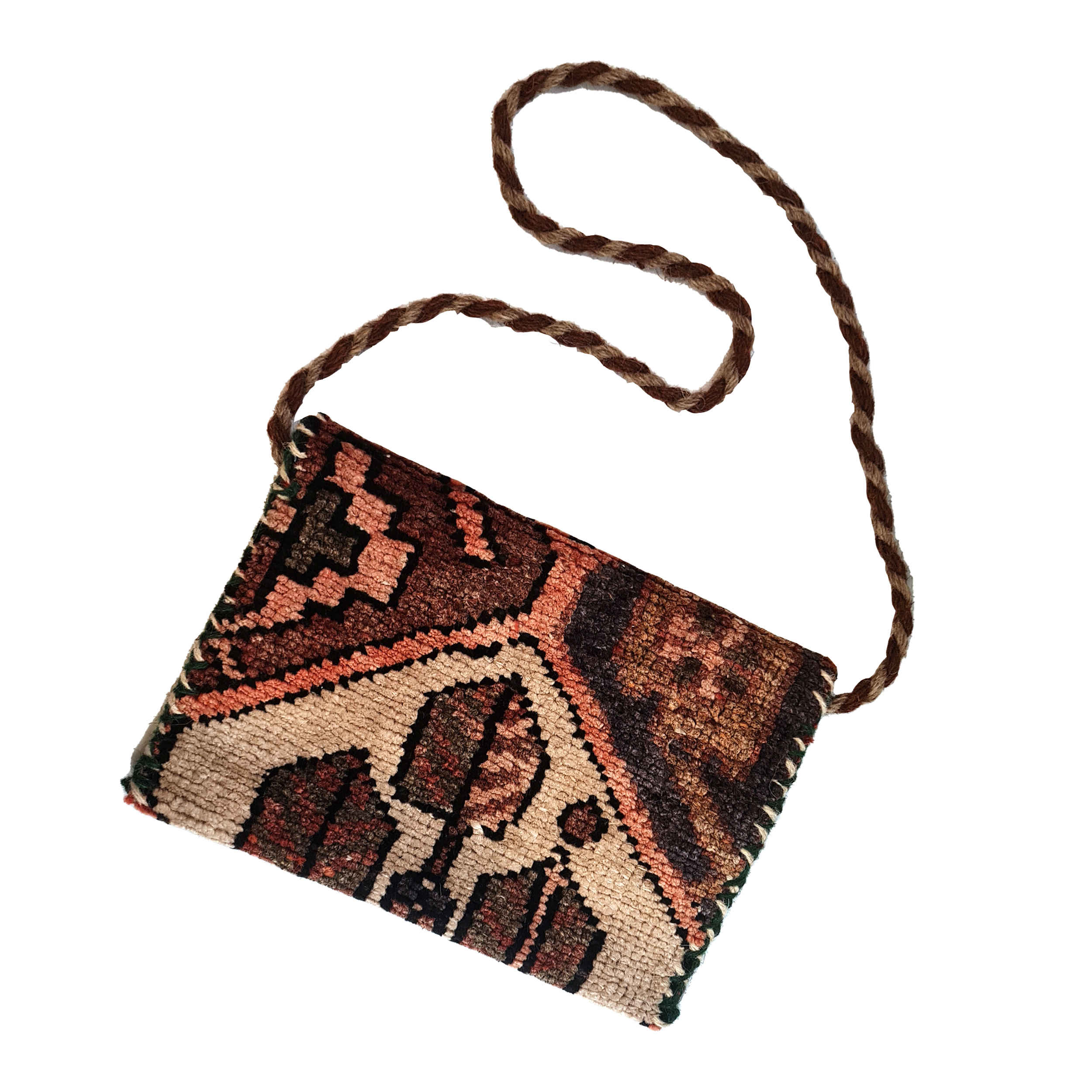 Dames Kilim Crossbody – Traditioneel Vierkant Motief