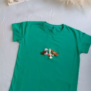 Dames Korte Mouwen Blouse met Borduursel – Uniek & Stijlvol Ontwerp
