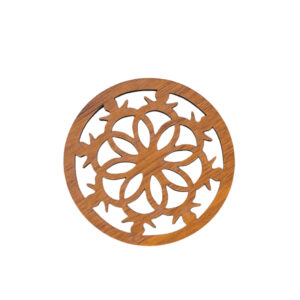 Houten Onderzetters met Bloemen – Duurzaam & Elegant (6 Stuks)