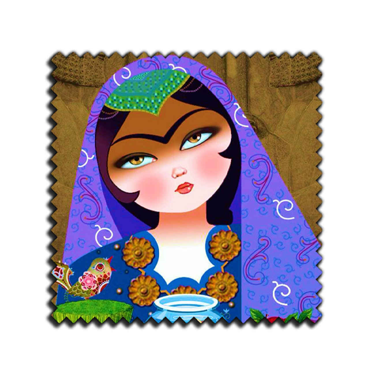 Traditionele Iraanse Khatoon Houten Onderzetters 6-pack – Vierkant Elegant Ontwerp