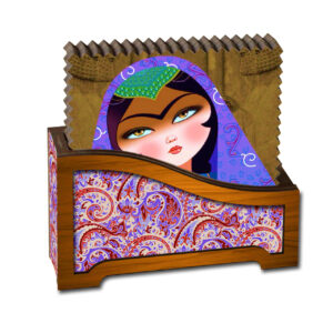 Houten Onderzetter met Elegant Oosters Patroon (Set van 6)