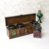 Houten Kruidenrek Organizer met 4 Potjes – Oosters Ontwerp
