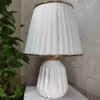 Witte en Gouden Geometrische Keramische Tafellamp