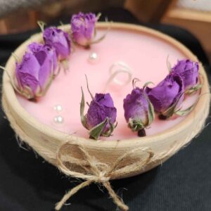 Aromatische Botanische Kaars in Aardewerken Pot – Roos