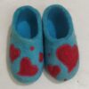 Ambachtelijke Vilten Pantoffels met Rood Hartpatroon