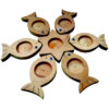 Artistieke Houten Haft Seen Set – Vispatroon (Set van 7)