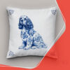 Blauwe Italiaanse majolica kussenhoes Hond (Set van 2)