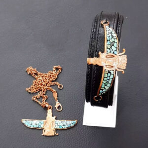 Faravahar Sieradenset in Koper & Turkoois – Armband en Ketting