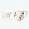 Keramische Kruidenthee-infuser Mok met Deksel, Wit