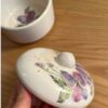 Keramische Suikerpot met Mooie Bloemenpatroon & Deksel