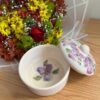 Keramische Suikerpot met Mooie Bloemenpatroon & Deksel