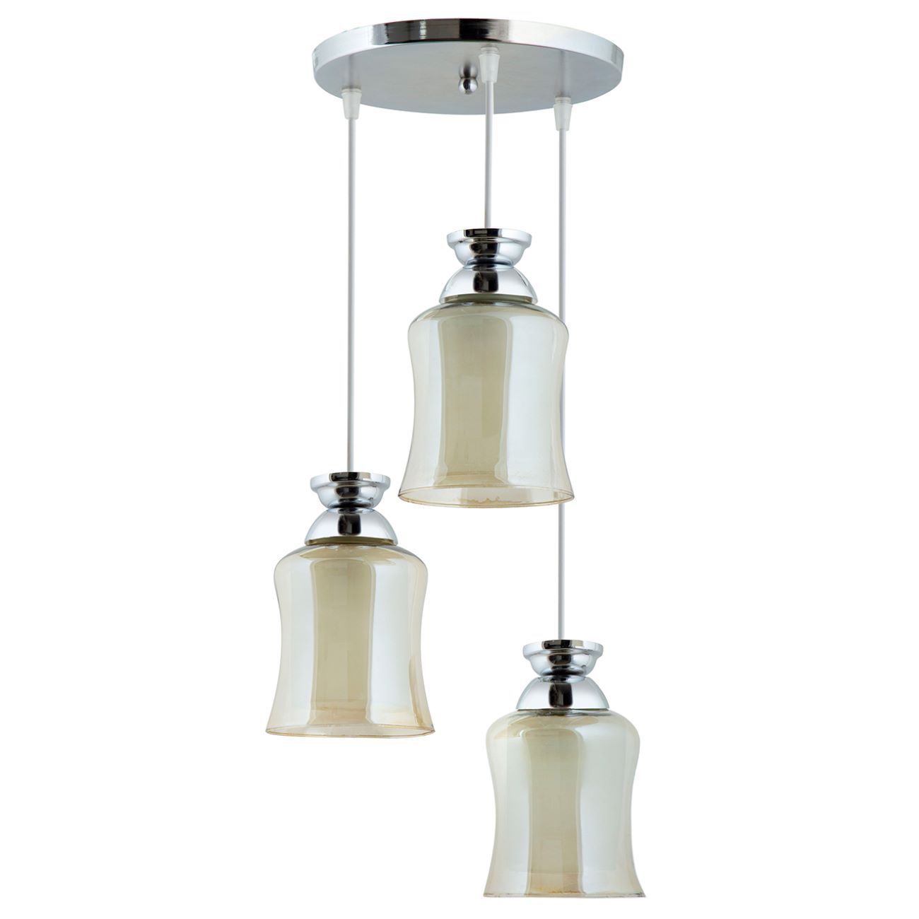 Chique Cluster Hanglamp met Heldere, Hoogwaardige Glazen Kappen