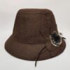 Klassieke Fedora hoed met bloemontwerp – Bruin