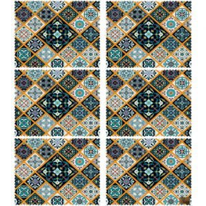 Hedendaagse Geometrische Bloemenontwerp Placemat – Esthetisch & Praktisch (Set van 6)