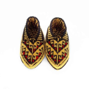 Gehaakte Slippers voor Vrouwen – Geel Geometrisch