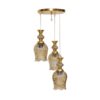 Goudkleurige kristallen cluster hanglamp