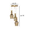 Goudkleurige kristallen cluster hanglamp