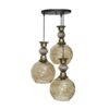 Olijfgroene kristallen cluster hanglamp – Ronde vorm
