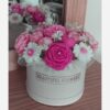 Decoratieve Kaars Bloemen Doos met Bloemenontwerp in Roze