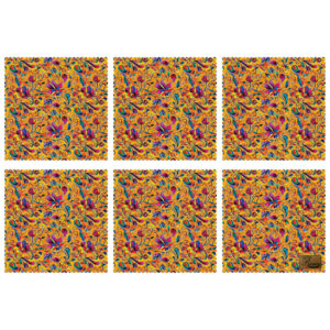 Decoratieve Bloemenprint Placemat – Perfect voor Tafeldecoratie (Set van 6)