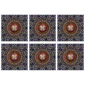 Decoratieve Geometrische Bloemen Tafelmat – Een Mix van Stijl & Traditie (Set van 6)