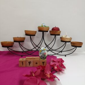 Decoratieve Haft Seen Set met een Stevige Metalen Standaard voor een Prachtige Nowruz Tafelopstelling