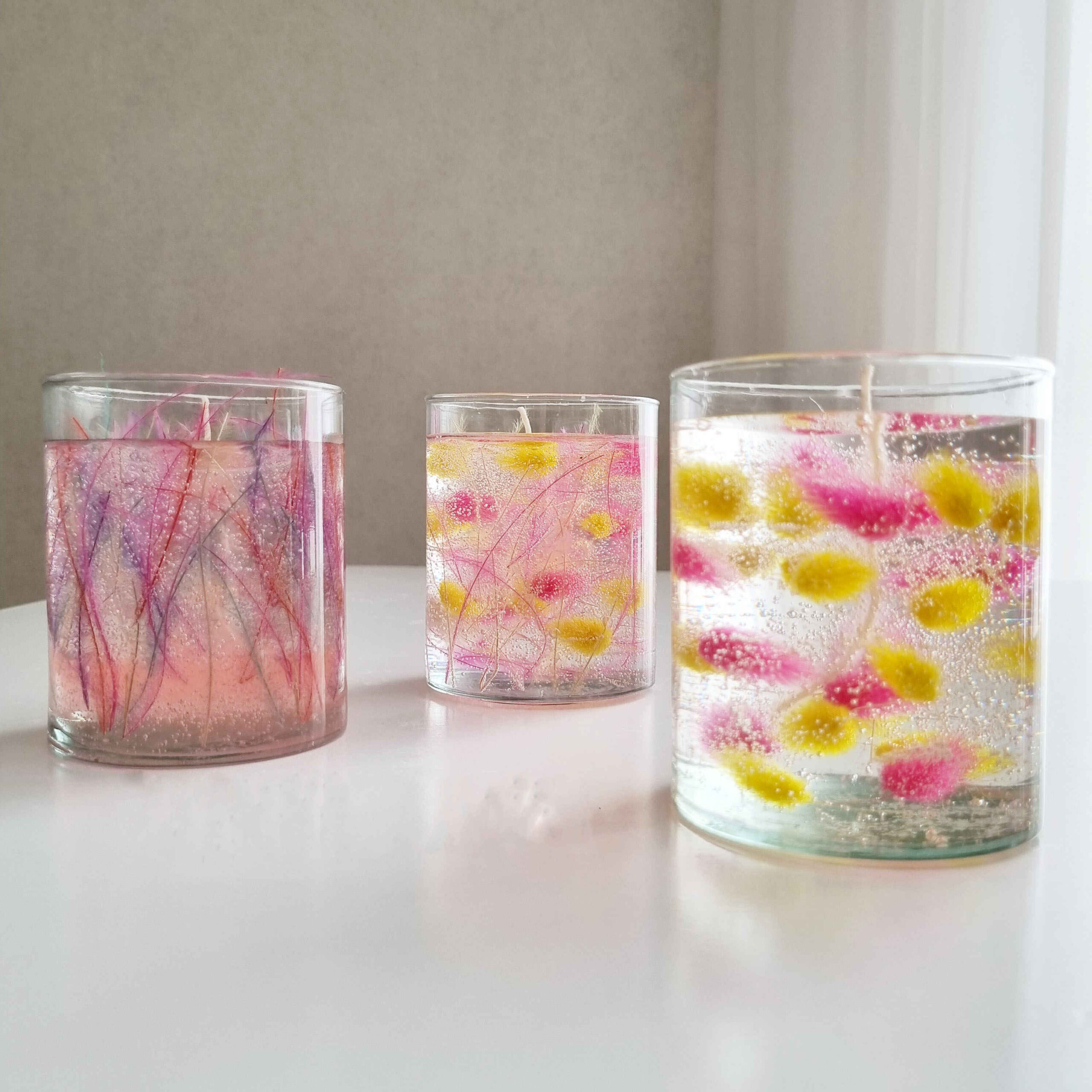 Gedroogde Bloem Gel Paraffine Glazen Pot Kaars – Handgemaakt Ontwerp
