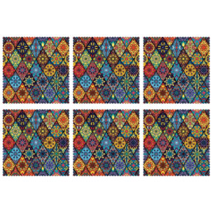Elegante katoenen placemats met Perzisch motief set van 6
